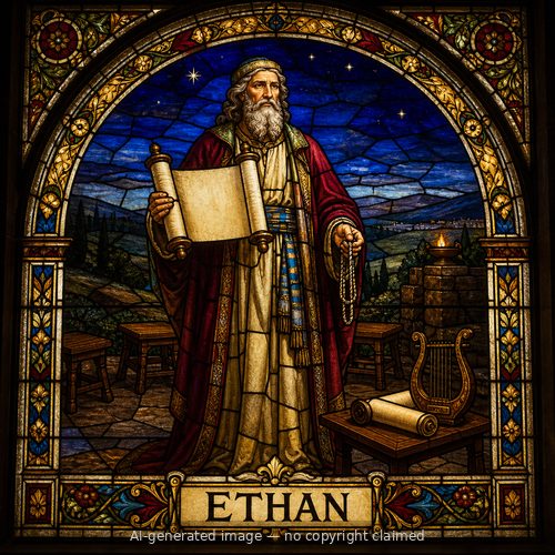 Ethan — stained-glass style portrait
