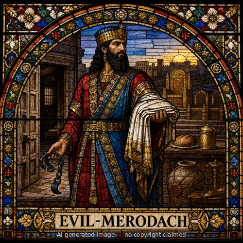Evil-merodach — stained-glass style portrait