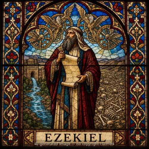 Ezekiel — stained-glass style portrait