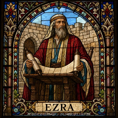 Ezra — stained-glass style portrait