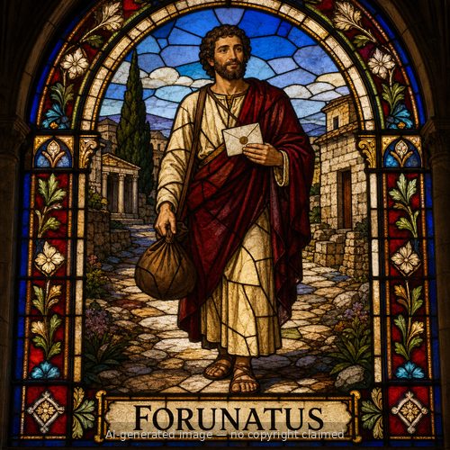 Forunatus — stained-glass style portrait