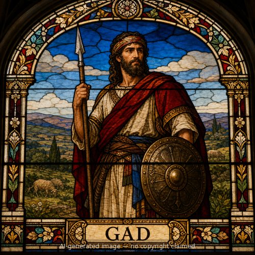 Gad — stained-glass style portrait