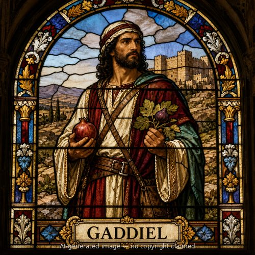 Gaddiel — stained-glass style portrait