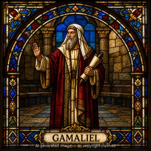 Gamaliel — stained-glass style portrait