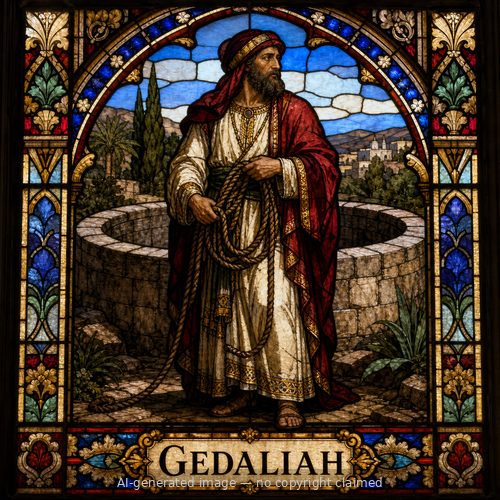 Gedaliah — stained-glass style portrait