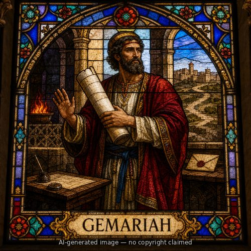 Gemariah — stained-glass style portrait