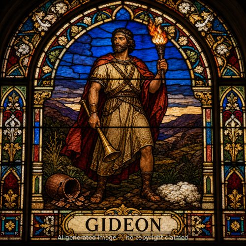 Gideon — stained-glass style portrait