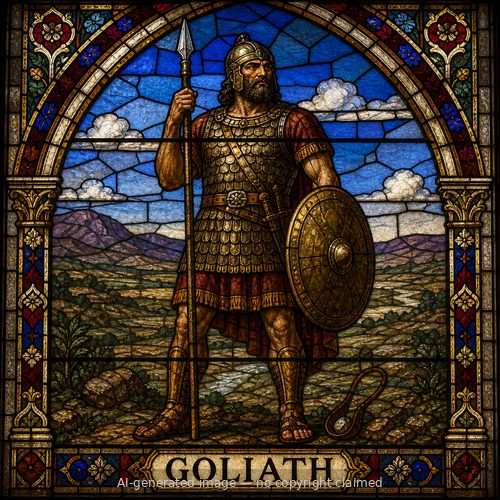 Goliath — stained-glass style portrait