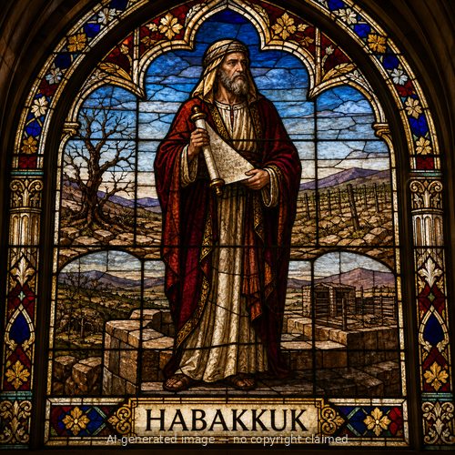 Habakkuk — stained-glass style portrait