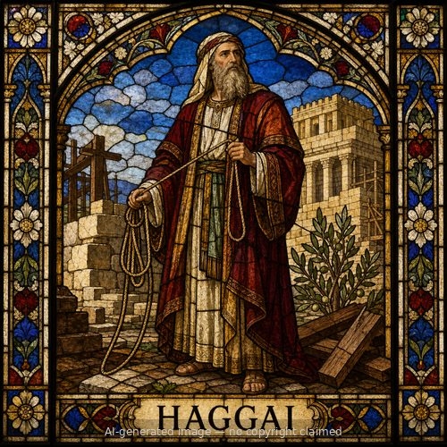 Haggai — stained-glass style portrait