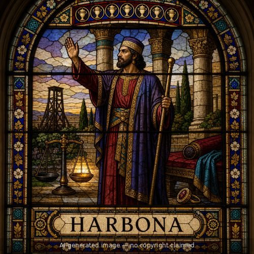 Harbona — stained-glass style portrait
