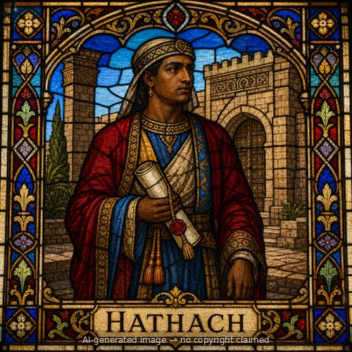 Hathach — stained-glass style portrait