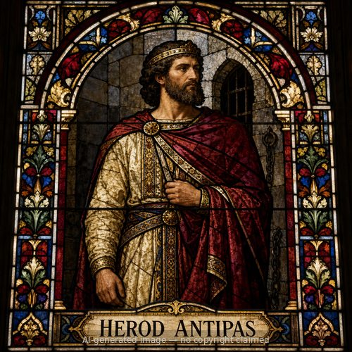 Herod Antipas — stained-glass style portrait