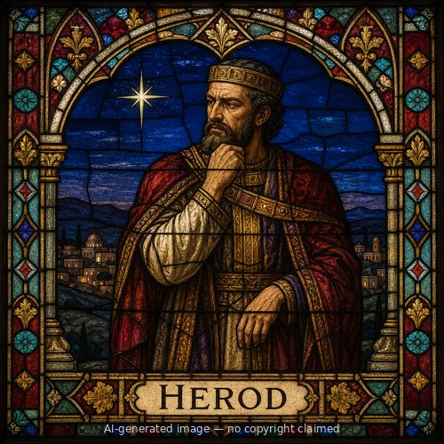 Herod — stained-glass style portrait