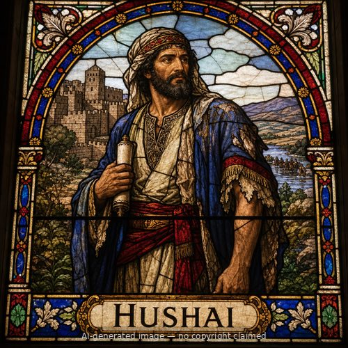 Hushai — stained-glass style portrait