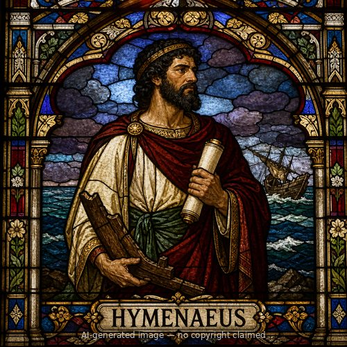 Hymenaeus — stained-glass style portrait