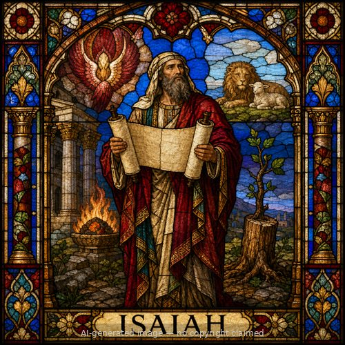 Isaiah — stained-glass style portrait