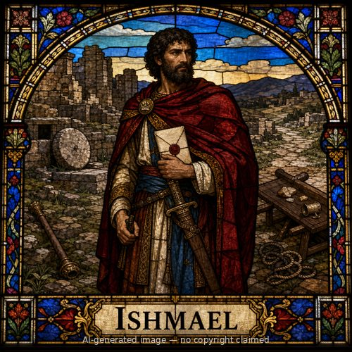 Ishmael — stained-glass style portrait