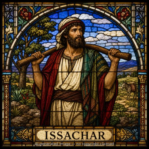 Issachar — stained-glass style portrait