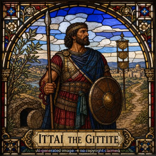 Ittai the Gittite — stained-glass style portrait