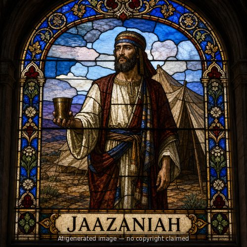 Jaazaniah — stained-glass style portrait