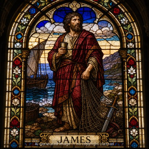 James — stained-glass style portrait