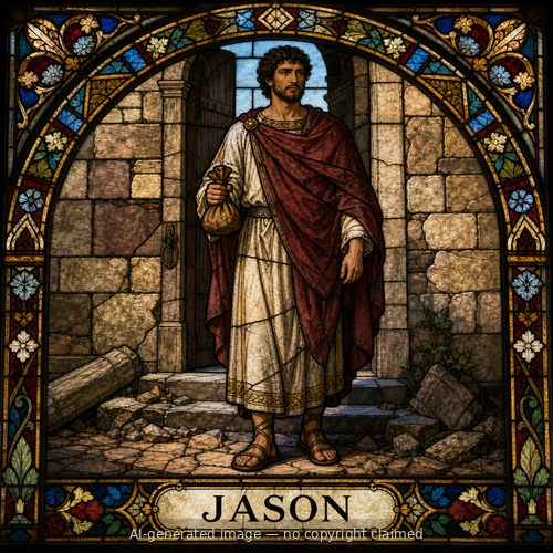 Jason — stained-glass style portrait