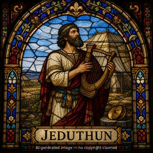 Jeduthun — stained-glass style portrait