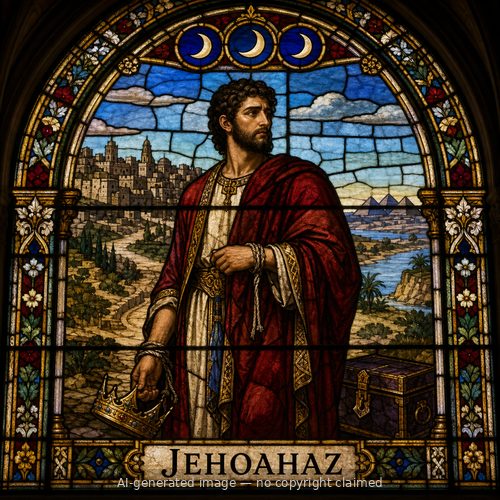 Jehoahaz — stained-glass style portrait