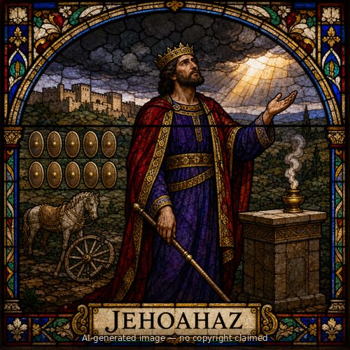 Jehoahaz — stained-glass style portrait