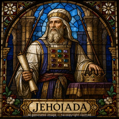 Jehoiada — stained-glass style portrait