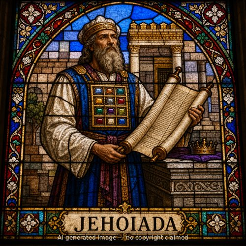 Jehoiada — stained-glass style portrait