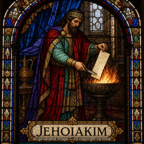Jehoiakim — stained-glass style portrait