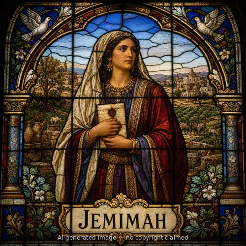 Jemimah — stained-glass style portrait