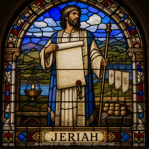 Jeriah — stained-glass style portrait