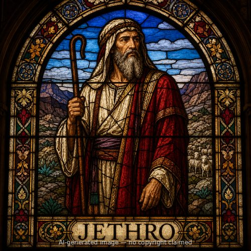 Jethro — stained-glass style portrait