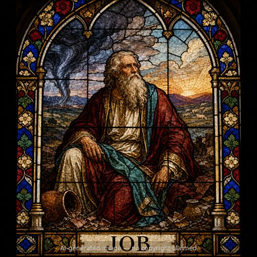 Job — stained-glass style portrait