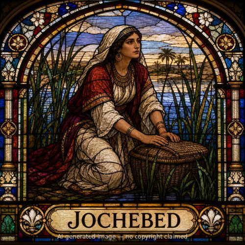 Jochebed — stained-glass style portrait