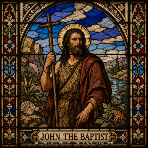 John — stained-glass style portrait