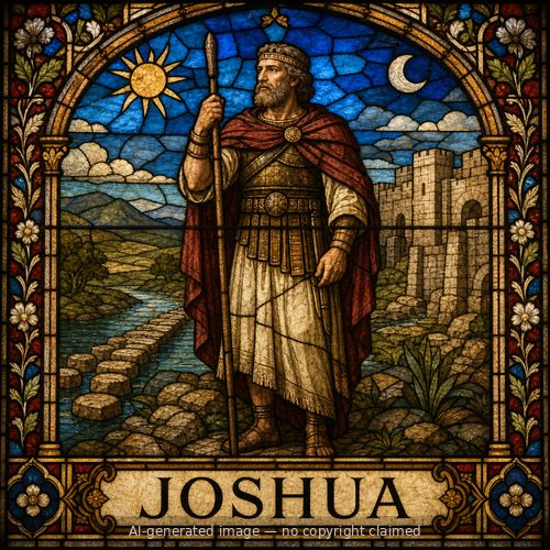Joshua — stained-glass style portrait