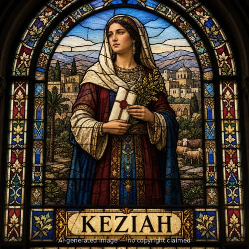 Keziah — stained-glass style portrait