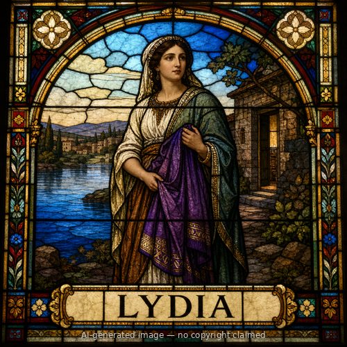Lydia — stained-glass style portrait