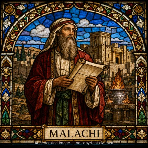 Malachi — stained-glass style portrait