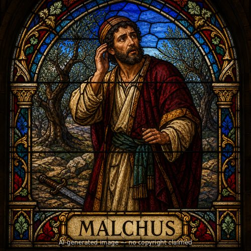 Malchus — stained-glass style portrait