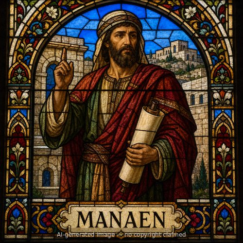 Manaen — stained-glass style portrait