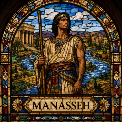 Manasseh — stained-glass style portrait
