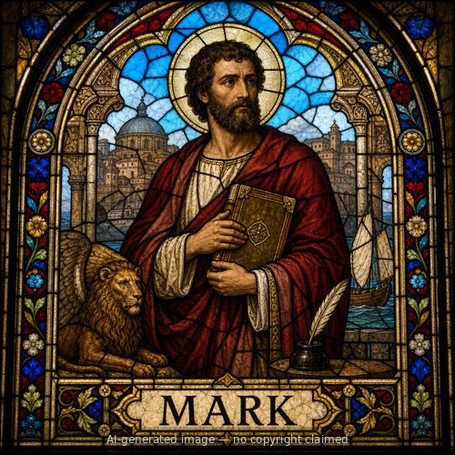 Mark — stained-glass style portrait