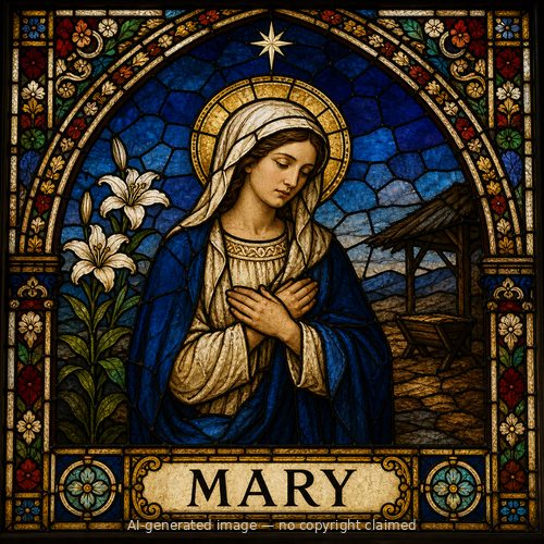 Mary — stained-glass style portrait