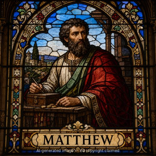 Matthew — stained-glass style portrait