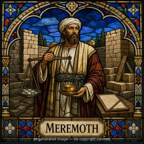 Meremoth — stained-glass style portrait